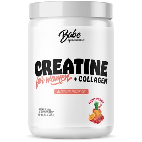Bucked Up Creatine + Collagen for Women, Essentials (50 Servings) – Fruit Punch
