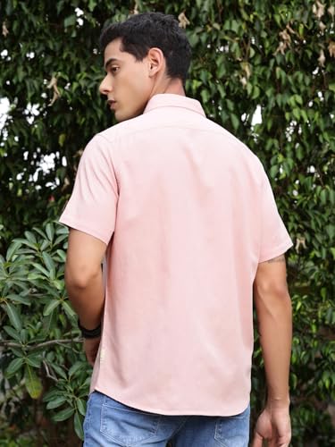 Image of Thomas Scott Men's | Solid | Half Sleeve | Regular Fit | Premium Irish Linen | Spread Collar | Casual Shirt