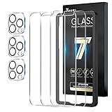 TAURI 3 + 3 Pack Compatible with iPhone 13 Pro Max 6.7 Inch, 3 Pack Tempered Glass Screen Protector, 3 Pack Camera Lens Protector, 9H Hardness Case Friendly Easy Installation Kit