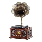 BOIS NATUREL SÉLECTIONNÉ : Combinant l'art classique avec la technologie moderne, en utilisant du bois naturel combiné à la technologie électronique moderne, finement poli et coloré à la main, pour créer une radio phonographe romantique et rétro.