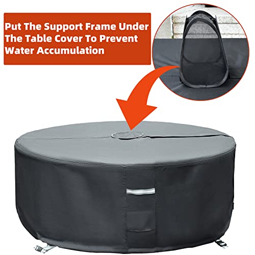Tohonfoo Round Patio Table Cover With Umbrella Hole - 70" Dia X 23" H (Cover Size，Not Table Size) Heavy Duty Waterproof 600D Oxford Fabric Outdoor Lawn Patio Furniture Covers #TOP1