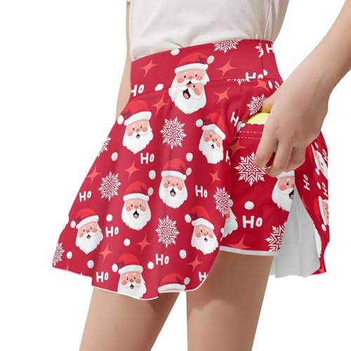 Girls Sports Skirt Stretchy Breathable Workout Running Skorts with Built-in Shorts and Pockets Size 5-14T