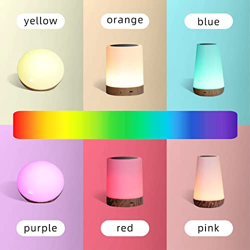 Tlaotniy Night Light Touch Sensor Lamp,Soft Eye Bedside Table Lamp, Dimmable Warm White Light & 13 Color Changing Rgb For Kids Bedroom/Room/Dorm (125Mm-Bamboo Pattern) #TOP2