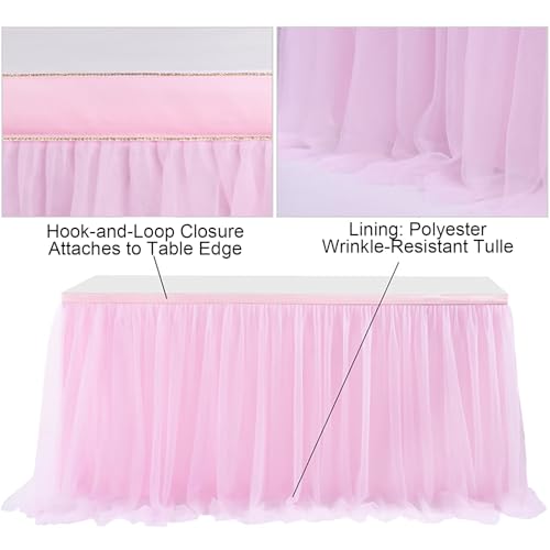 Jupe de table en tulle rigide lavable pour tables de réception - 4