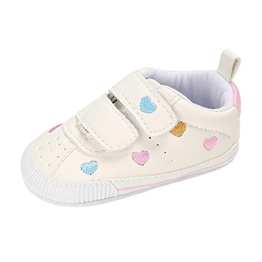 MK MATT KEELY Sneakers med mjuk sula för bebisar, spädbarn, pojkar och flickor, PU-läderskor barn som lär sig att gå, Färgglatt hjärta, 12-18 Månader