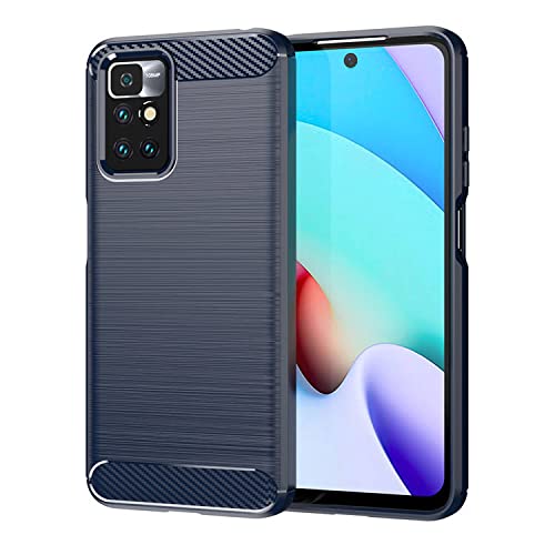 Image of NPRC Hybrid Ultra Slim Protective Case TPU Non-Slip Carbon Fiber Texture Shockproof Case Cover for Redmi Note 11T - Blue