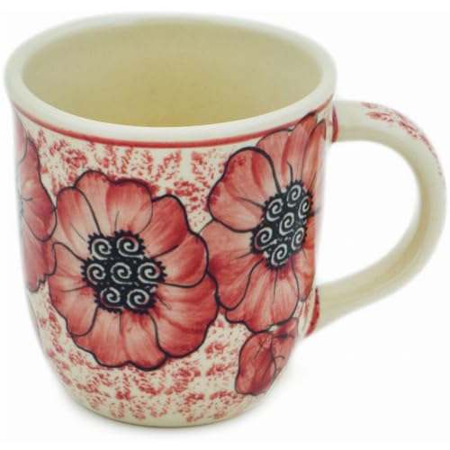 Taza de cerámica artesanal Polmedia 11 oz con diseño Floral miniatura 3