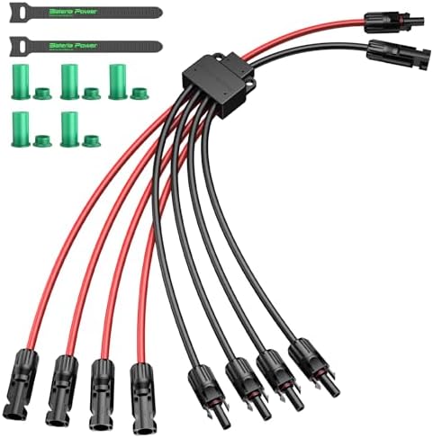 Bateria Power Solar Connectors 30A Y-Branch Cable, Solar Cable Pa...