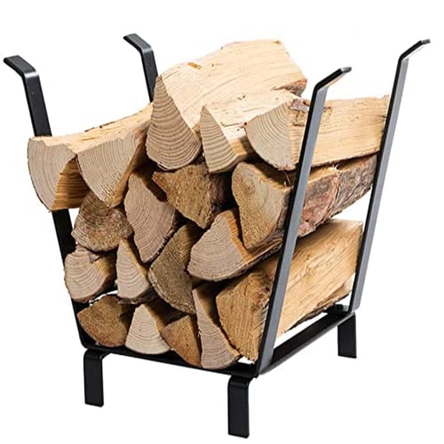 Doeworks 20 Inches Indoor/Outdoor Decorative Firewood Rack Log Carrier, Black #TOP26