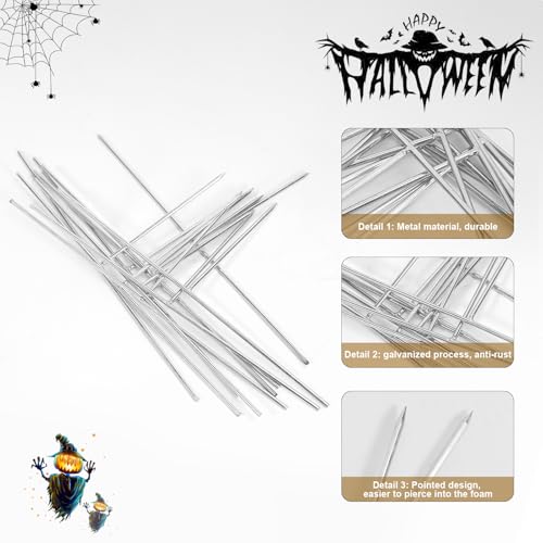 30PCS Halloween Metal Stake Heavy Duty 9\'\'x4\'\'Tombstone Stake,T Shape Metal Stakes Halloween Yard Stakes for Outdoor Lawn Graveyard Tombstone Decorations