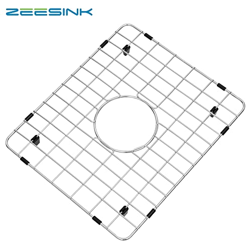 Zeesink Sink Protectors For Kitchen Sink,Sink Grid 14 15/16" X 13",Sink Bottom Grid,Stainless Steel Sink Protector,Sink Grate With Center Hole #TOP3