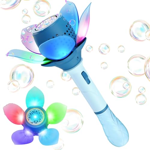 Blumen Seifenblasenstab Seifenblasen Blume Elektrisch Seifenblasenspielzeug Seifenblasenpistole Kinder 10000+ Seifenblasen/Min mit 120ML Seifenblasenlösung