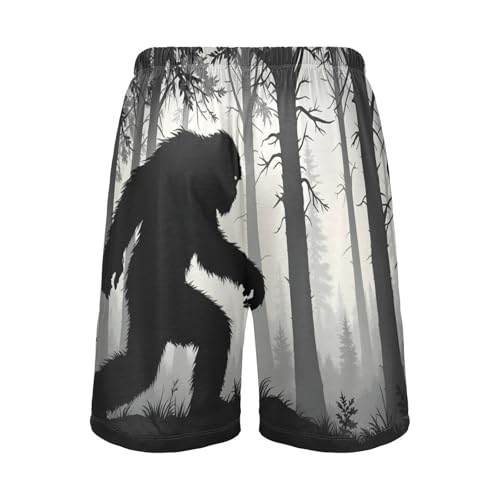 Sneaking Sasquatch Men's Sleep Shorts Pajama Pants with Side Pockets Elastic Waistband Drawstring S2