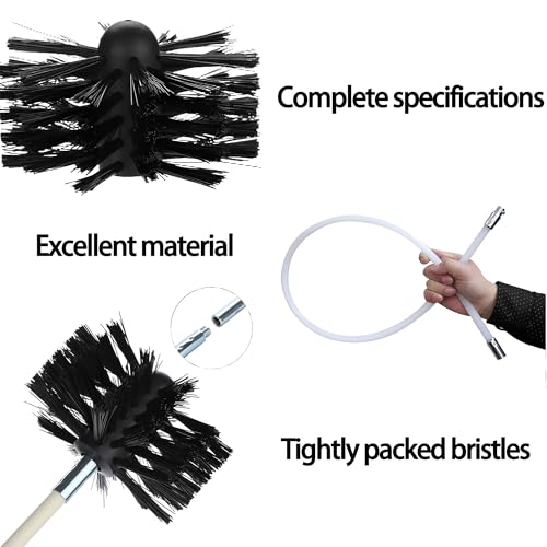 CXAFQ 12 Pcs Chimney Cleaning Brush Kit, Flexible Chimney Sweep Kit, Sink Unblocker, Suitable for Chimneys Hood Ducts - Image 4