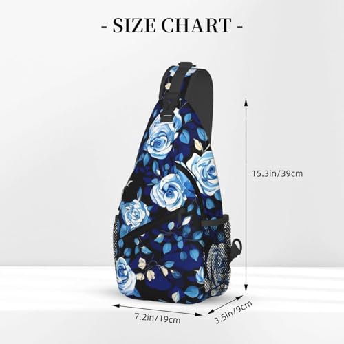 Mochila cruzada deportiva impermeable estilo floral negra miniatura 3