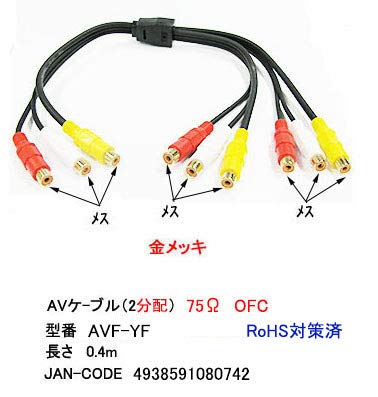 Amazon | RCA-AV2分配ケーブル(メス-メスx2) AVF-YF | COMON(カモン