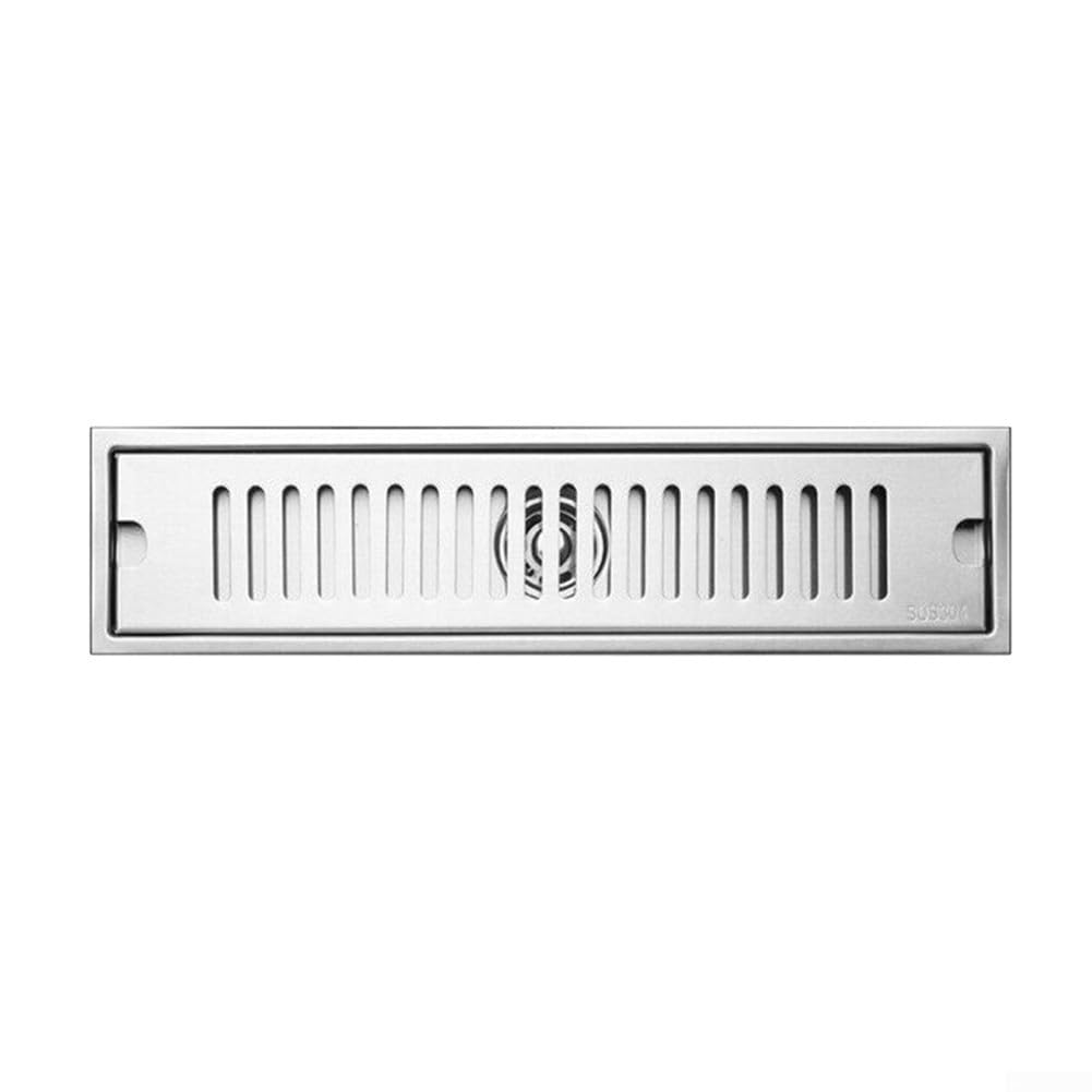 Elegante canale di scarico in acciaio inox progettato per migliorare l'efficienza del flusso d'acqua in aree umide (40 x 10 cm)
