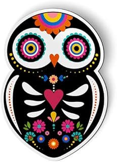 Mexican Owl Sugar Skull Design - 5" Magnet for Car Locker Refrigerator