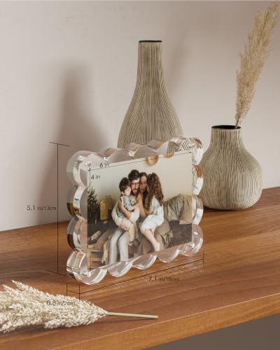 4x6 Scalloped Acrylic Magnetic Picture Frames, 3 Pack - image 3