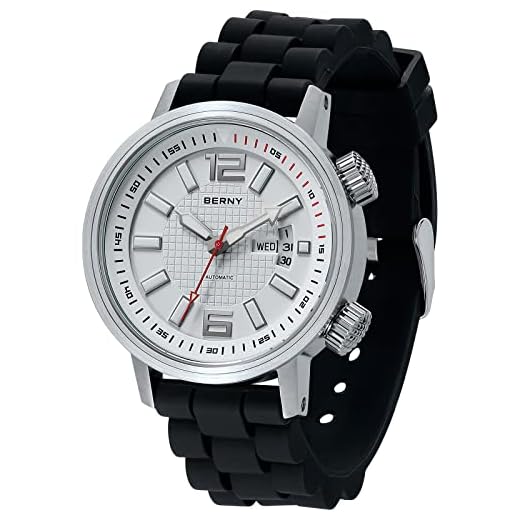 BERNY Reloj Sumergible mecánico automático Pulsera de Silicona enrollada para Hombres Impermeable 20 ATM Zafiro Vidrio Anti - raspado Reloj Sumergible mecánico