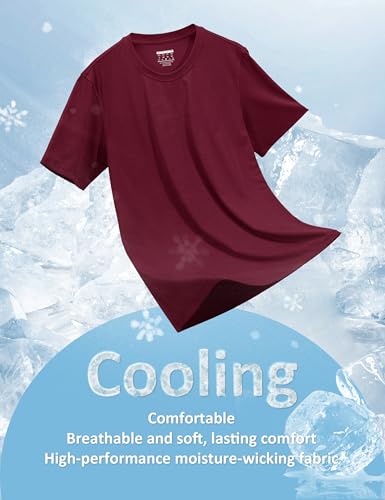 Image of MAGCOMSEN Mens T-Shirts Short Sleeve UPF 50+ Lightweight Moisture Wicking Basic Crewneck Casual Summer Cooling T Shirt