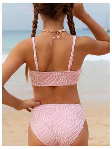 SOLY HUX Girl's Two Piece Swimsuit Textured Spaghetti Strap Bikini Set Bathing Suit2