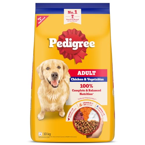 Pedigree Adult Dry Dog Food, Chicken & Vegetables, 10 kg, Contain...