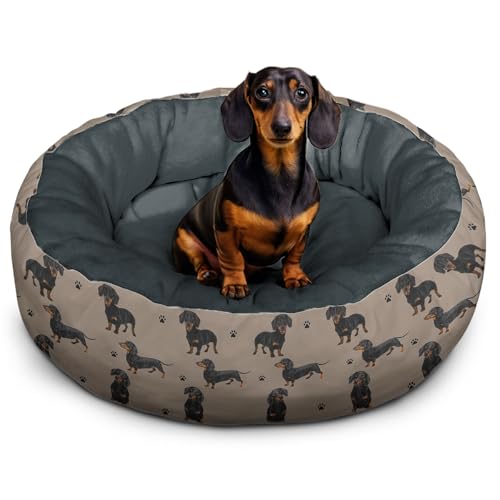 Dog Calming Beds for Small Medium Large Dogs - Round Donut Washable Dog Bed (Dachshund, Small...