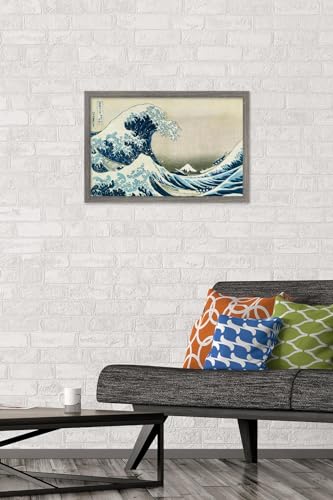 Poster mural Wave Trends International déco mer avec cadre bois - 2