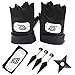 Osugin Anime Naruto Cosplay Zubehörset, Kakashi Prop Kunststoff Ninja set, Stirnband aus Metall, Naruto Cosplay Handschuhe, Kunststoff Spielzeug Cosplay Zubehör