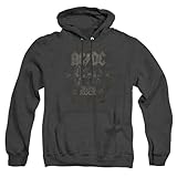 ACDC Rock Label Unisex Adult Pull-Over Heather Hoodie, Large Black
