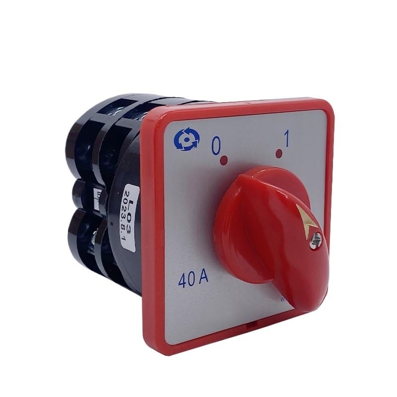 40A 7.5kw 380V Two Layers Off-ON Universal Rotary Cam Changeover Switch Silver Contact Red