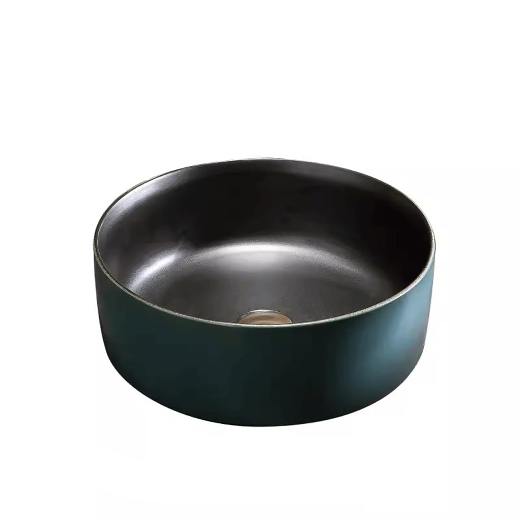 HPTHLY Bathroom Sink Balcony Retro Above-Ground Washbasin Household Washbasin Outdoor Courtyard Table Basin Above-Ground Basin Small Size Pool Vessel Sinks (A)