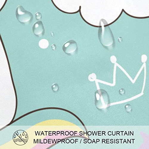 Rideau de douche 60x72 kitty cat unicorn imperméable avec 12 crochets - 4