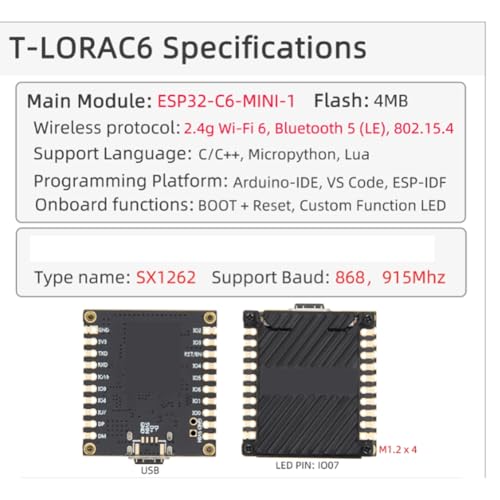 Módulo ESP32-C6 LoRaWAN de 915 MHz para telemetría y domótica rural 5