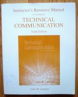 Instructor's Resource Manual to Accompany Technical Communication 0321330781 Book Cover