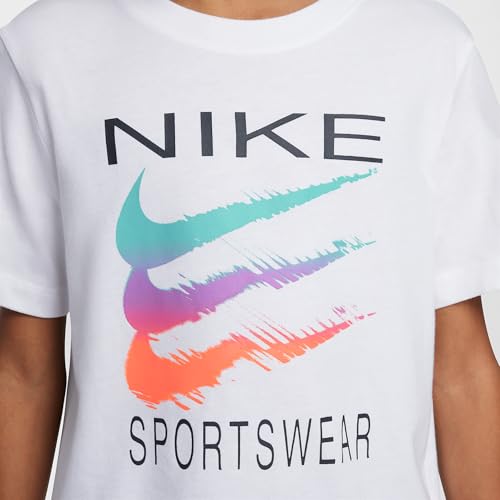 Nike Sportswear Big Kids' T-Shirt (White, HM5853-100)4