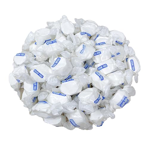Halloween Sugar Free Vanilla Salt Water Taffy - 1lb (16oz) Bulk Bag Individually Wrapped Soft & Chewy Nut Free, Gluten Free, Diabetic & Keto Friendly Gourmet Candy For Taffy Lovers