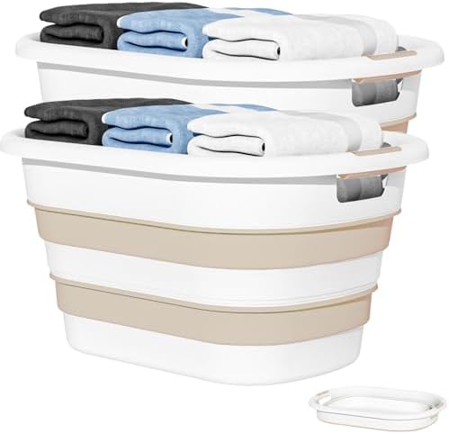 OOAMBB 43L(11.5Gallon) Collapsible Laundry Baskets plastic, Pop U...