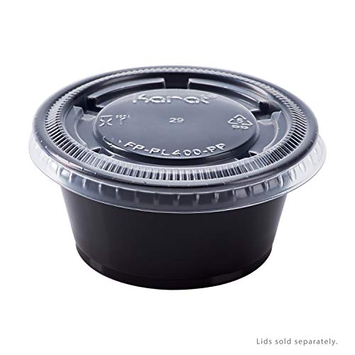 Image of Karat FP-P325-PPB 3.25 oz. PP Portion Cups - Black (Case of 2500)