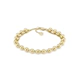 Women's Stainless Steel Gold-Tone Beaded Bracelet