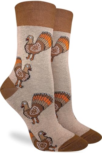 Good Luck Sock Womens Thanksgiving Turkey Socks Adult Shoe Size 5-9