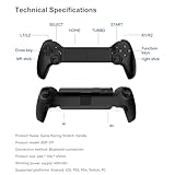 Megadream Mobile Gaming Controller for iPhone/iPad, Wireless Phone Remote Gamepad Bluetooth Joystick for iOS/Android/PC/Switch/Tablet/Cloud Gaming Support Streaming on PS4/Xbox/PC Console Play (black) - Image 6