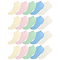 Funtery 20 Pairs Pink Purple Ankle Socks for Girls Breathable Low Cut No Show Pastel Socks