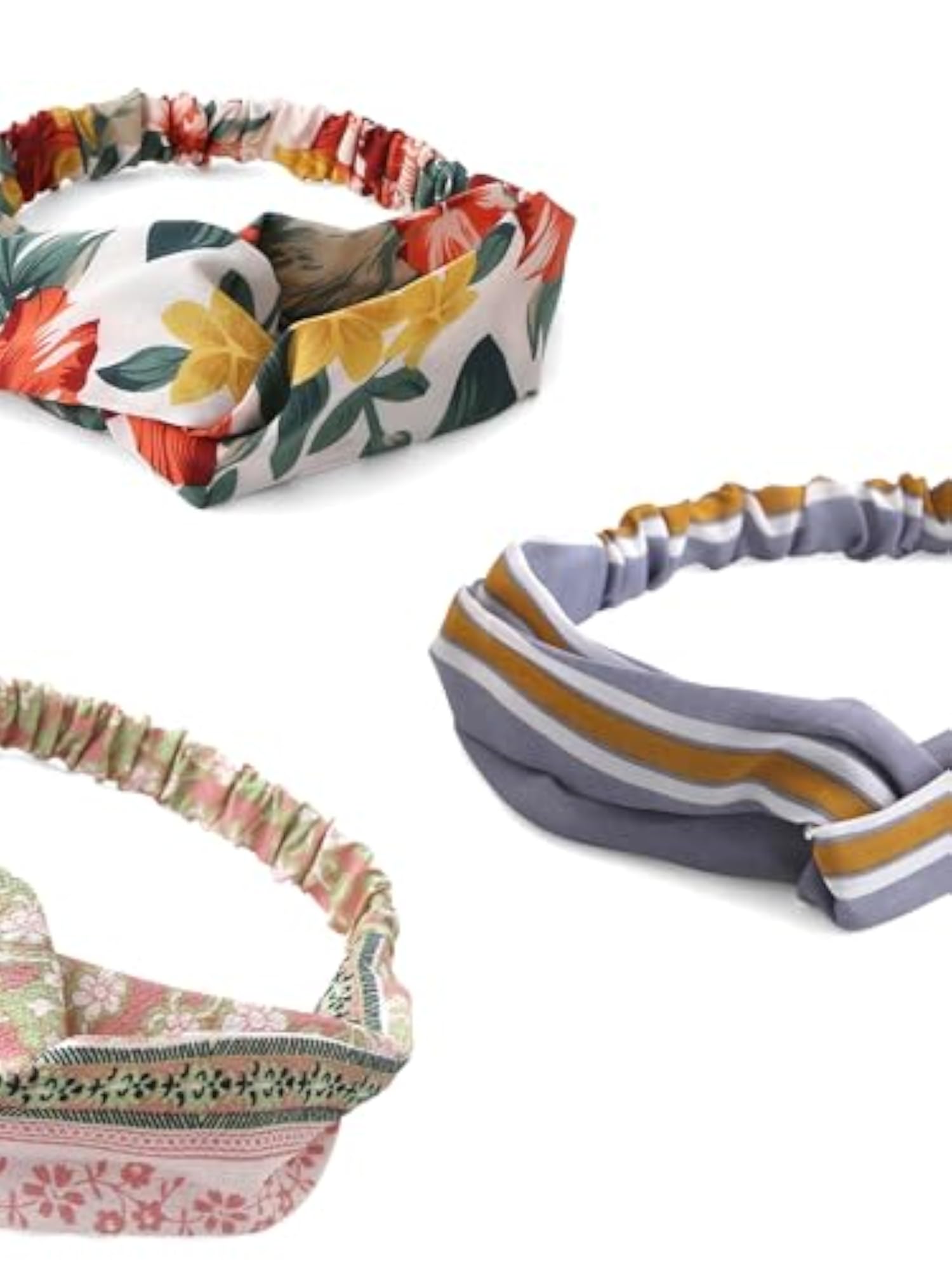 4pc Boho Twisted Headband Set for Girls, Vintage Style