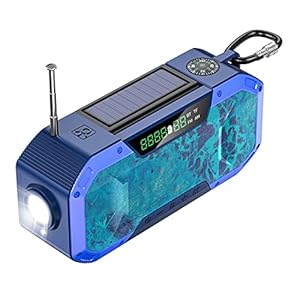 Noodradio Met 5000 MAh Powerbank, AM/FM/BT/TF Radio Op Zonne-energie,zwengelradio Bluetooth 5.0,USB-oplaadbaar,LCD Scherm,Zaklamp SOS-Alarm En Leeslamp,voor Reizen, Noodgevallen (Color : A)