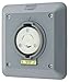Hubbell HBL2310SR2 Locking Safety Shroud Receptacle, 2 Gang Surface Mount, L5-20R, Gray
