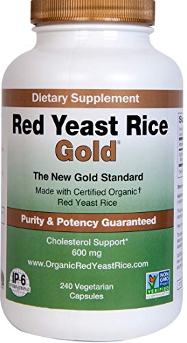 Red Yeast Rice Gold, 600 mg of Organic Red Yeast Rice - IP6 International - 240 Veg Caps