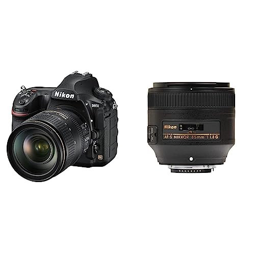 Nikon D850 45.7MP Digital SLR Camera (Black) with AF-S Nikkor 24-120mm F/4G ED VR Lens and 64GB Memory Card & Nikon AF-S 85mm F/1.8G Prime Lens for Nikon DSLR Camera – Black