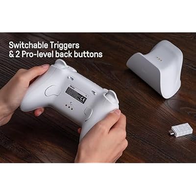 8Bitdo Ultimate 2 تحكم الألعاب اللاسلكية مع عصا التحكم TMR، تأثير قاعة قابلة للتحويل/مشغلات اللمس، 8 Speed Wireless Tech، رصيف الشحن، حلقة النار RGB للكمبيوتر الشخصي والروبوت - أسود